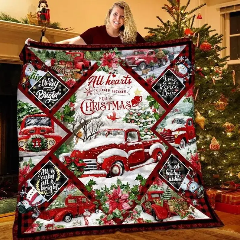 Christmas Flannel Throw Blanket Merry Christmas Soft Gift Blanket Home Decoration Sofa Blanket Bedding Living Room Lightweight