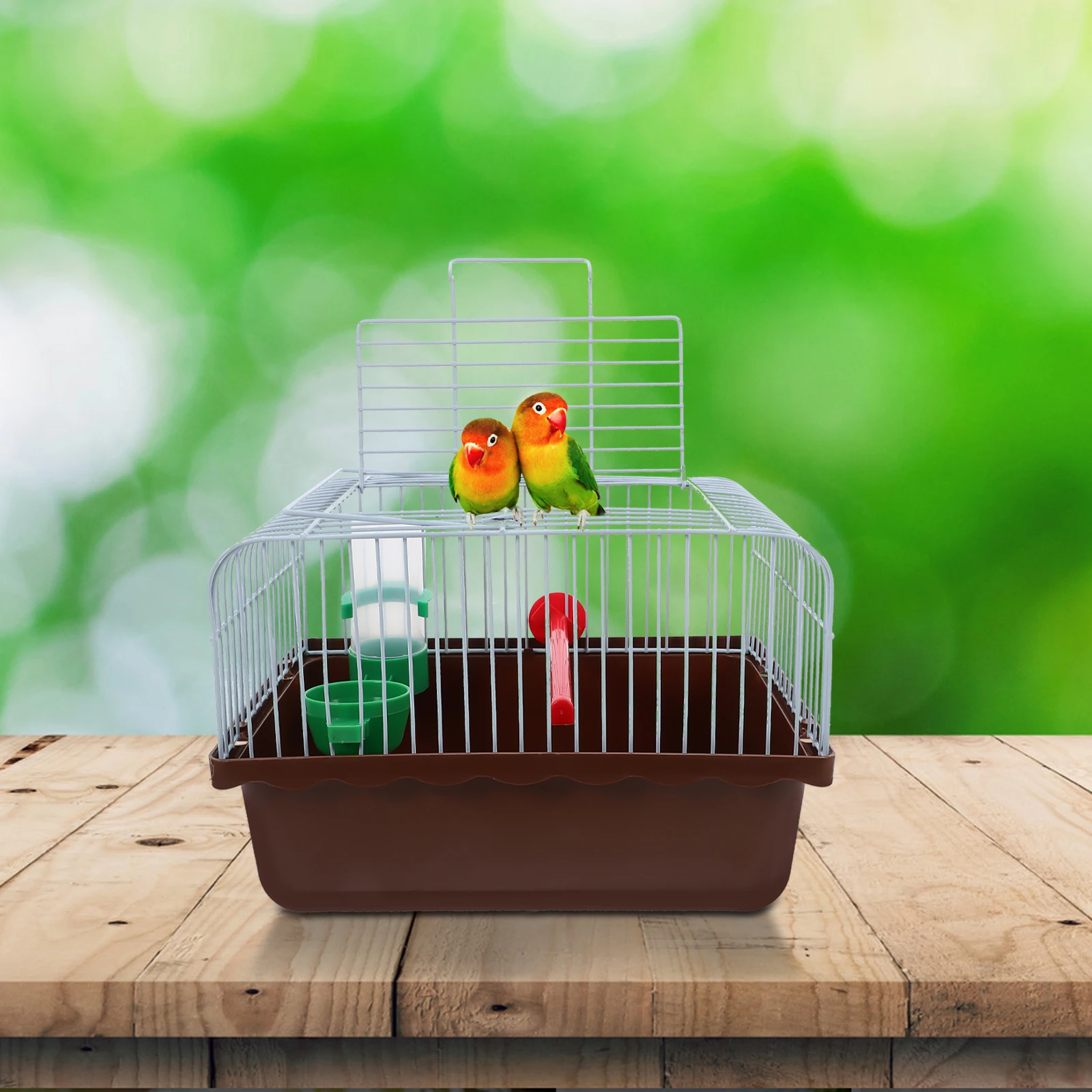 휴대용 배불뚝이 여행 케이지, 먹이 상자, 물 디스펜서, 작은 애완 동물 캐리어, Budgie Aviary Nest Habitat