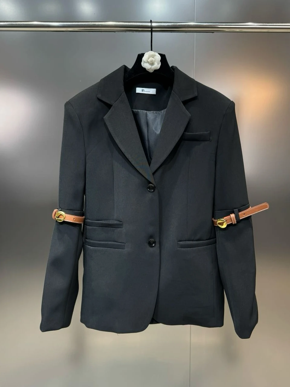 Lapel Long Sleeve Belt Decoration Blazer Femenino Spring 2024 New Elegant Waist Slimming All-Match Suit Coat Fro Women Fashion