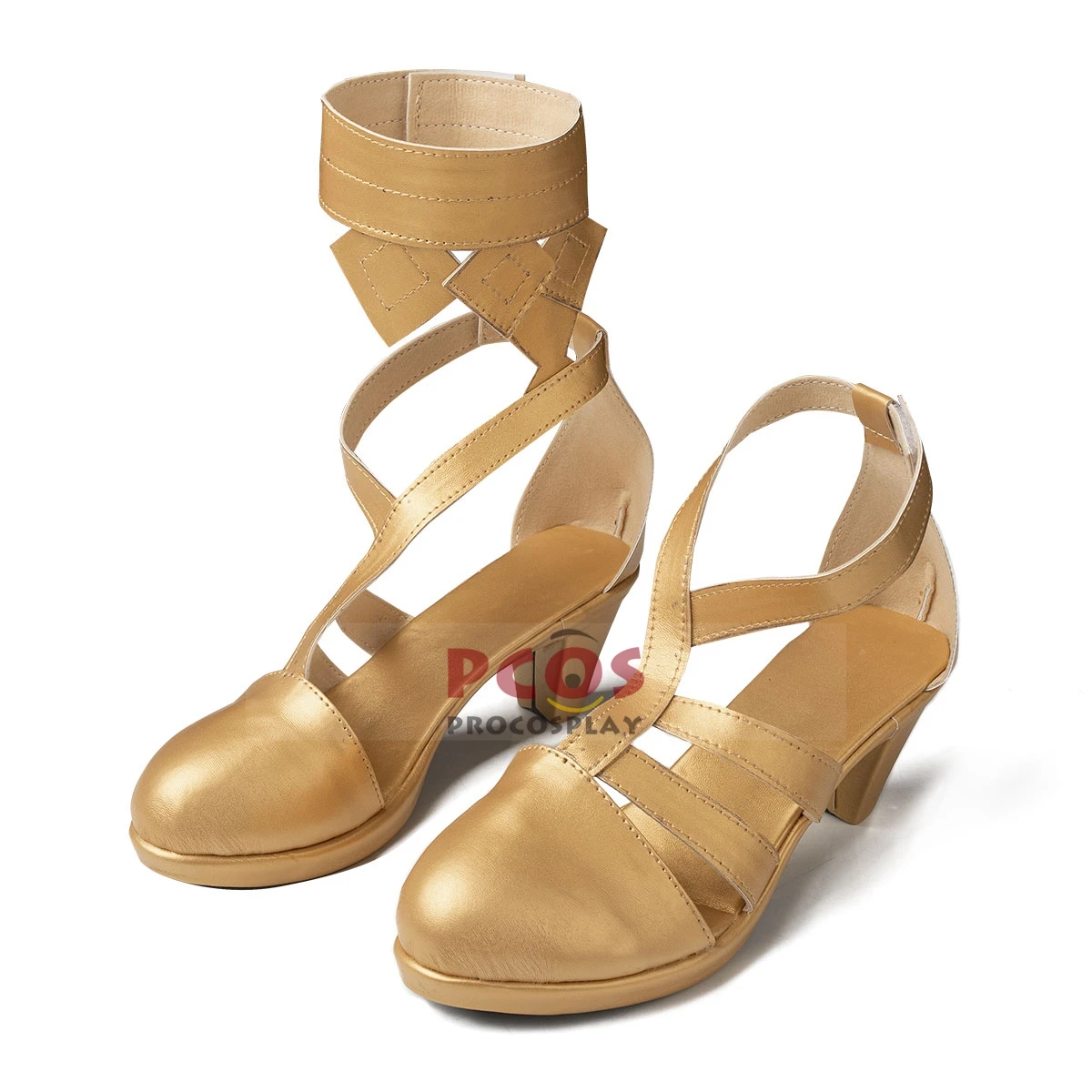 

Genshin Impact Layla Cosplay Shoes Matte Gold for Women Game Halloween C07584