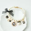 Pet Bow Pearl Collar Cat Jewelry Pendant Princess Necklace Dog Sweet Decorations Puppy Rhinestone Collar Chihuahua Accesorios 6