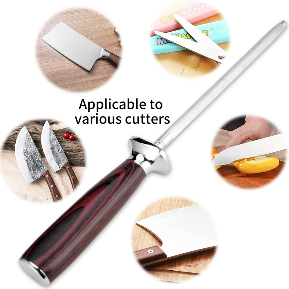 XITUO Knife Sharpening Rod Steel Professional Kitchen Sharpener Honing Rods knife honing rod Quickly sharpened knife tools