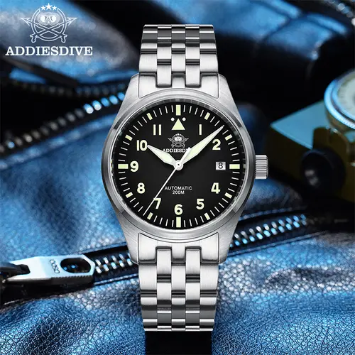 ADDIESDIVE New Men Vintage Watch Top Brand Luxury Sapphire 8215 Mechanical Watch C3 Super Luminous 200m Waterproof Dive Watches - Image 4