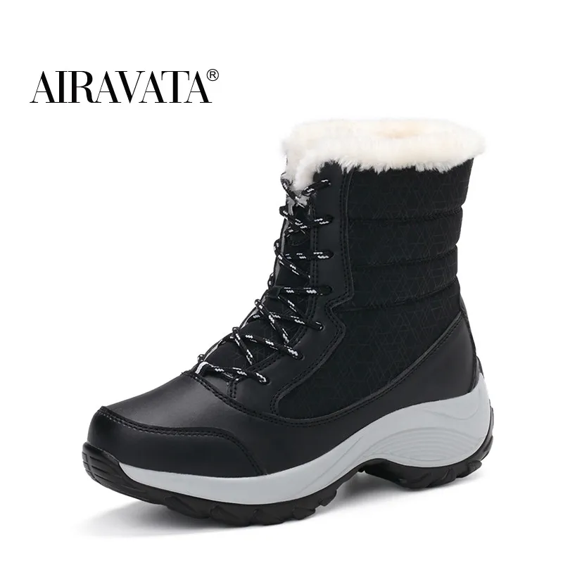 

Women's Winter Platform Snow Boots Keep Warm Ankle Boots with Thick Fur Heels Boot