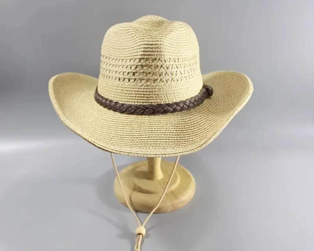 Top Qualität Mann Hohl Stroh Hut Breiter Krempe Strand Faltbare Kappe Große Knochen Größe Plus Größe Sonnenschutz Fedora Hut 58CM 60CM 62CM – Detail 9