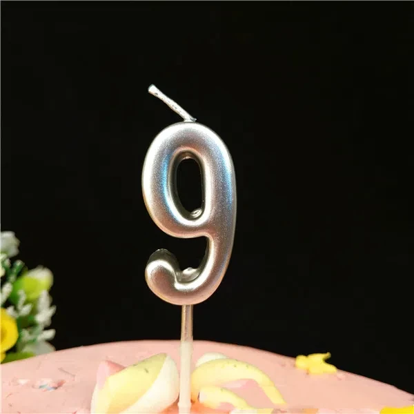 Kuchenkerzen, silberfarben, Zahl 0–9, rauchfreie Geburtstagskerzen, festliche Party-Dekoration, Geburtstagsfeier, Kuchendekoration, Zahlenkerzen für Mädchen – Detail 3