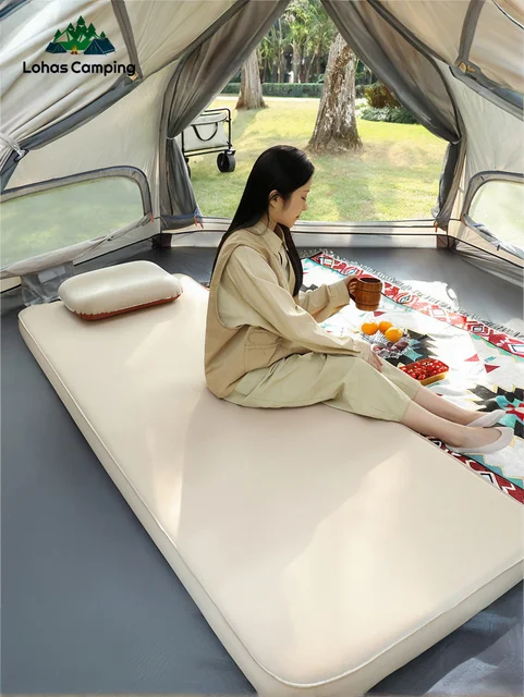 Lohascamping Comfortable Self-Inflating Mat – 10cm Thick Folding Sleeping Pad, Compact Travel Bed for Camping & Outdoor Adventures 2
