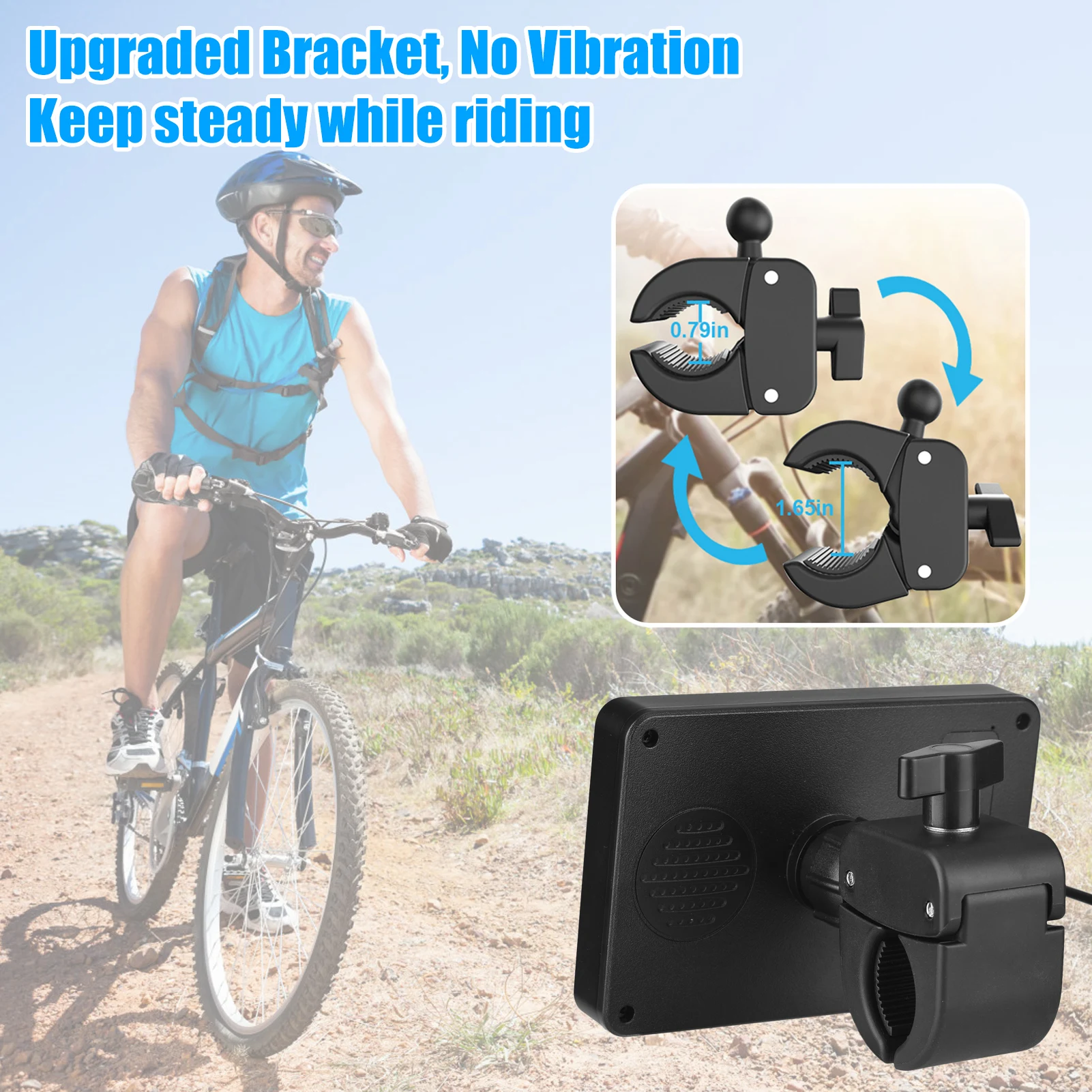 Handlebar Bike Mirror, 4.3" 1080P Bicycle Front and Rear View Camera Recorder with Night Vision Function, 110° Wide Angle View,