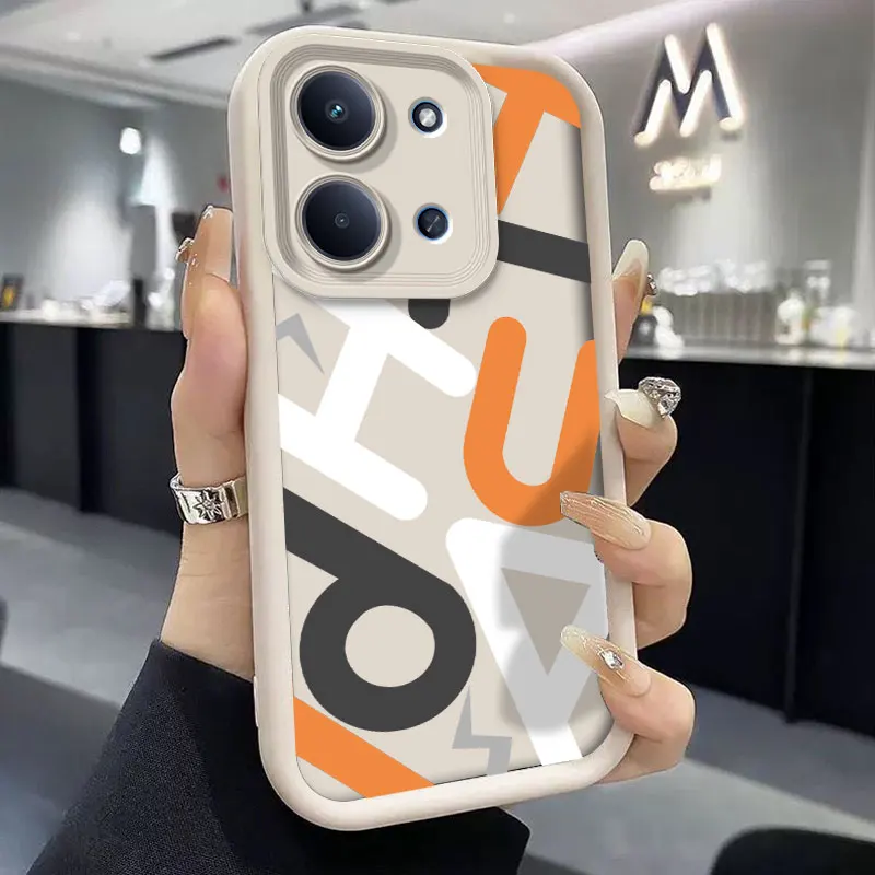 Trendy Letter Design Shockproof Soft Silicone Phone Case with Camera Protection