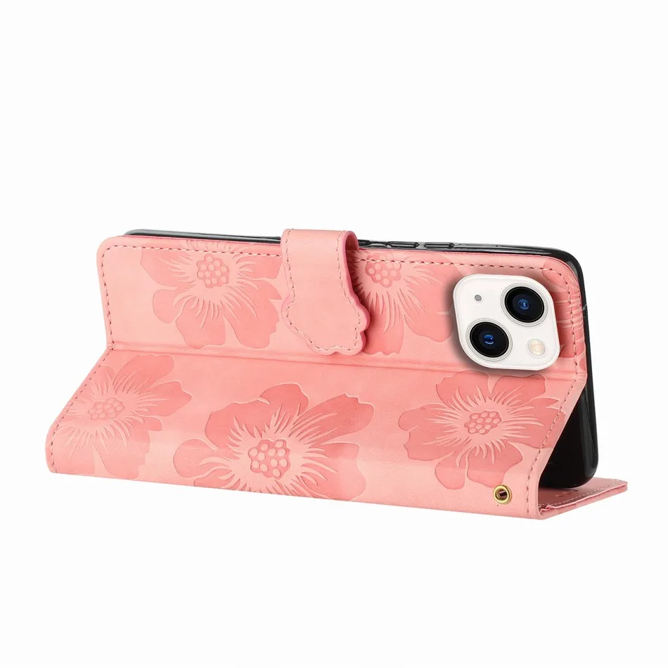Floral Book Style Flip Wallet Case with Card Slots
