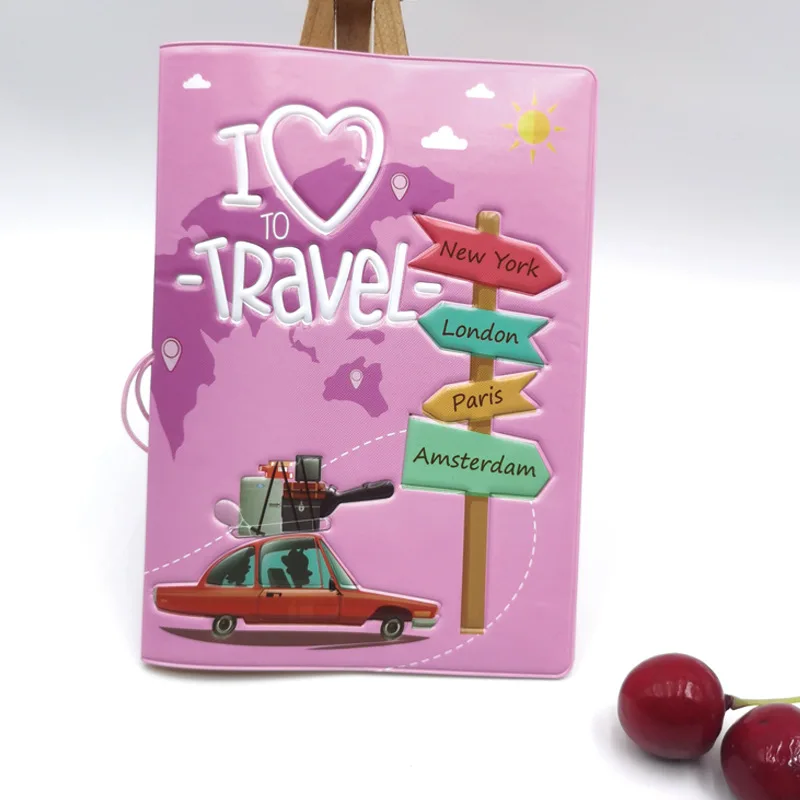 New Design Cute Travel Accessories Passport Holder PVC 3D Print