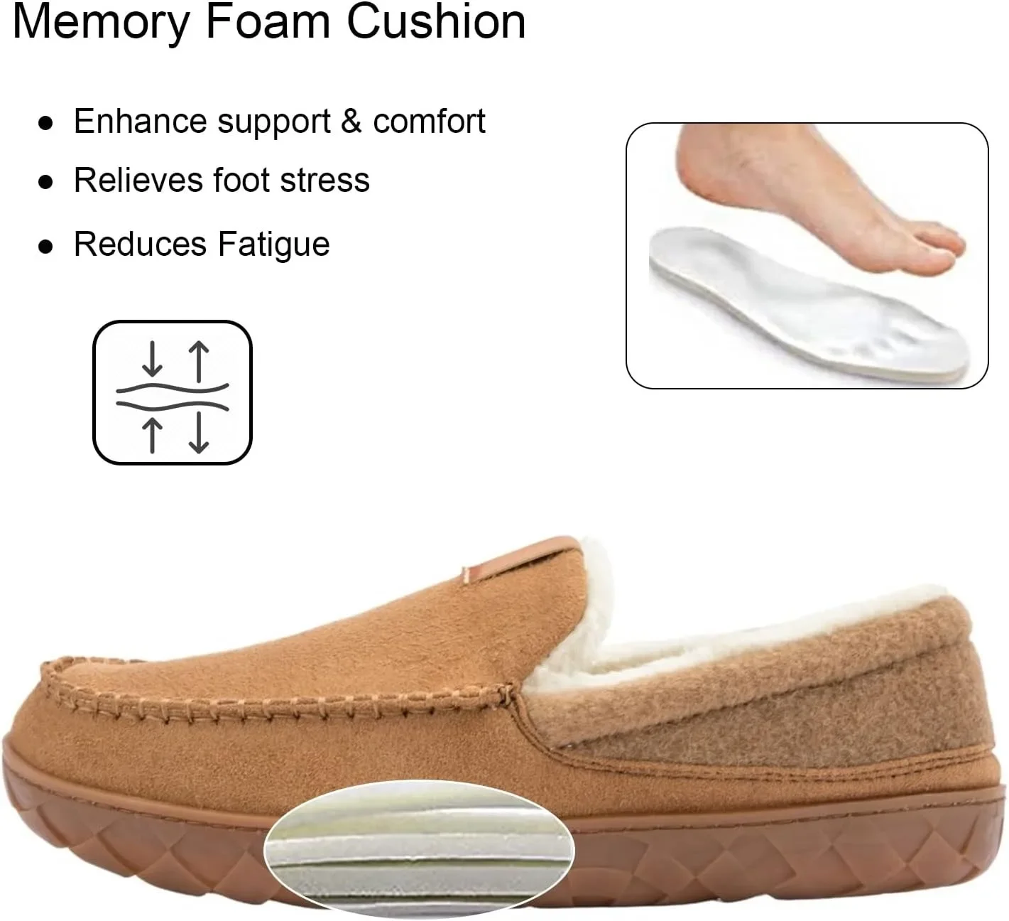 Plush Memory Foam Indoor Slippers - Unisex Cozy Winter House Shoes