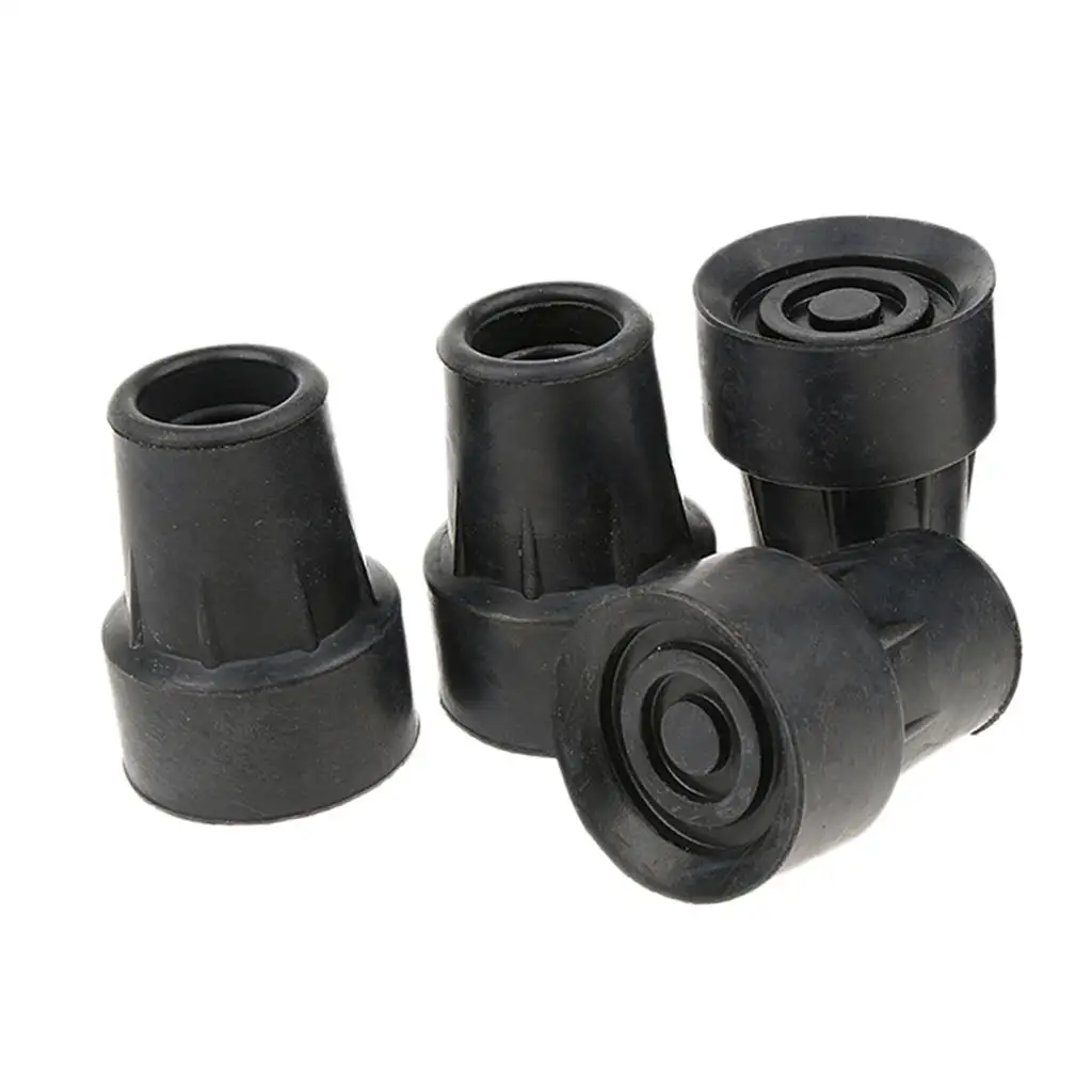4 Pcs Ferrule Rubber Pads Cane Crutch Anti-skid Bottom End Pad 19mm