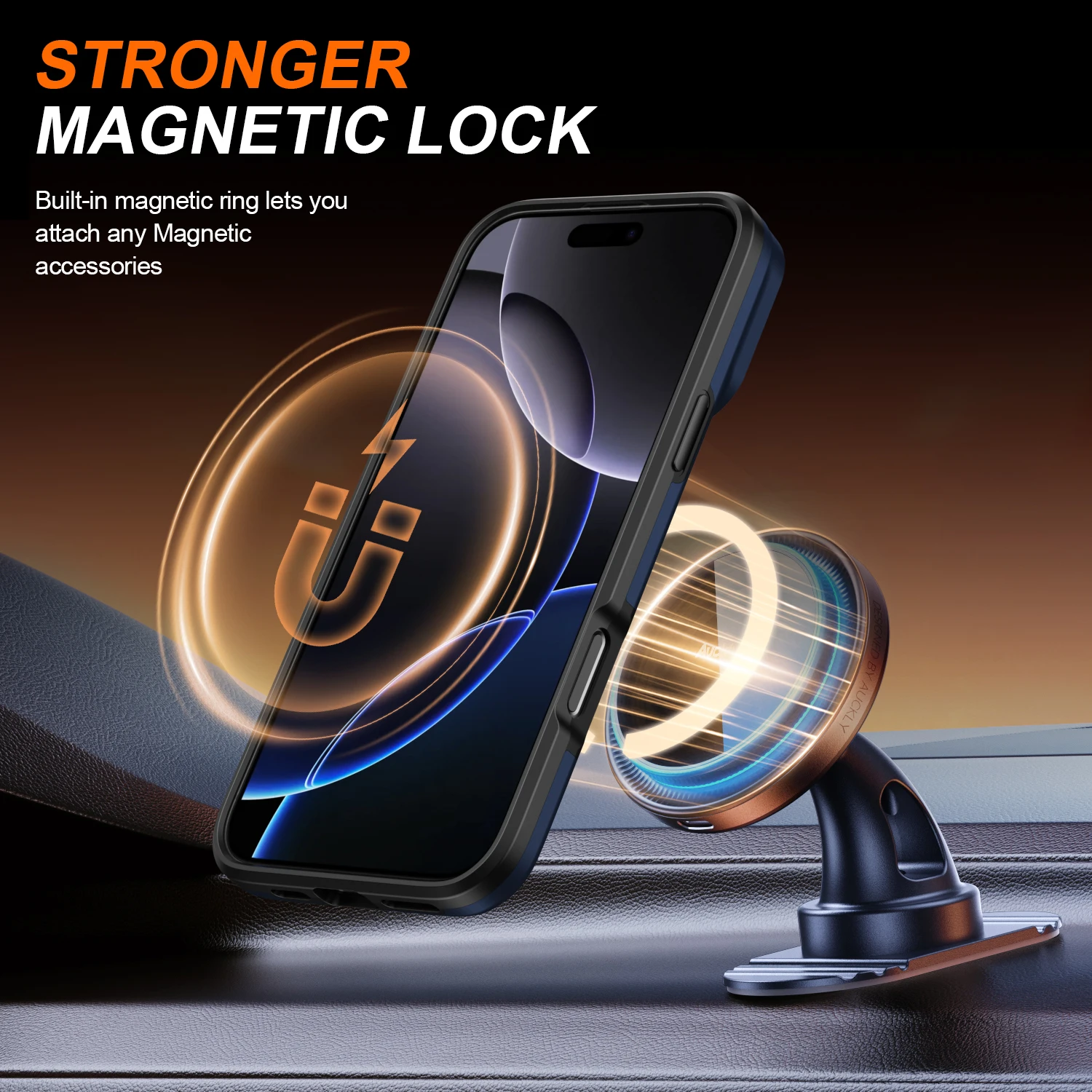 Premium Heavy Duty Rugged Armor Case with Magnetic Bracket and Slide Camera Protection Cover