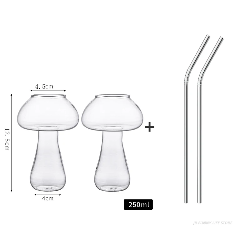 DOITOOL Glass Mushroom Cocktail Cup - 280ml, Stable Base, Elegant Design