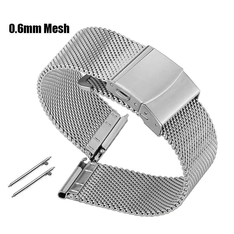 Premium Stainless Steel Mesh Milanese Watch Strap - Versatile Sizing Options