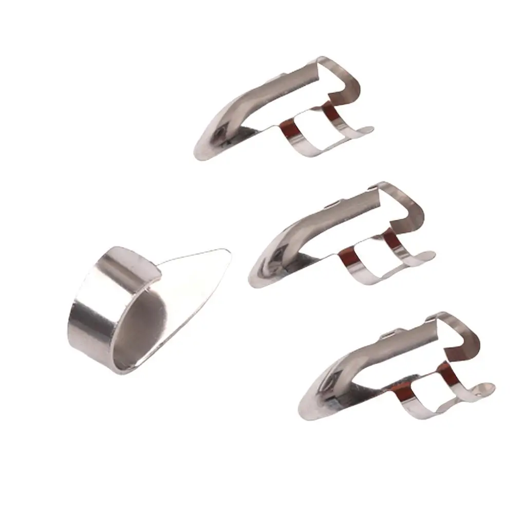 Steel Finger Picks & Thumb Pick Set for Guitar Ukulele String Instrumental