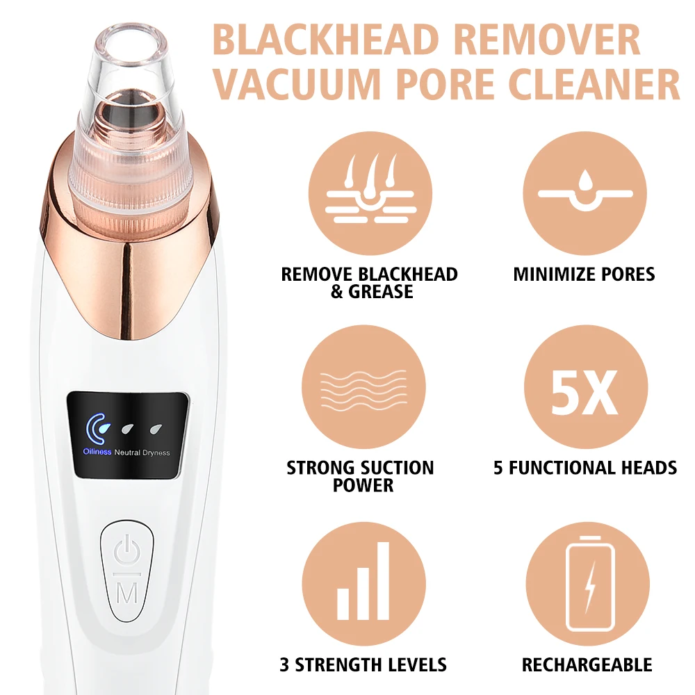 Electric Blackhead  Remover Vacuum Cleaner Facial Deep Cleansing Pore Cleaner Machine Black Spots Removal Face Skin Care Tools 2