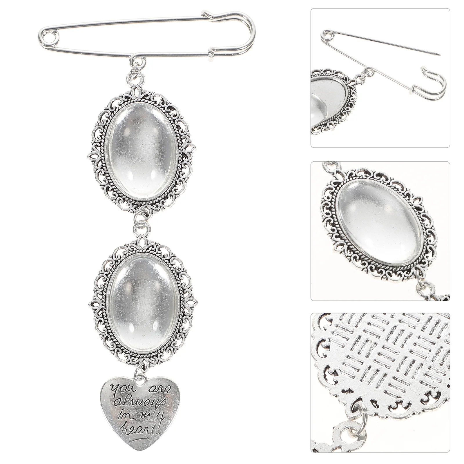 

2pcs Wedding Bouquet Photo Charm Memorial Photo Charm Photo Frame Pendants