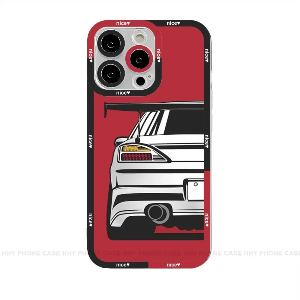 Japan JDM Sports Car Phone Case Anger Eyes For IPhone 13 12 Mini 11 14 15 Pro Max 8 7 Plus Xs X Xr Se 2022 Silicone Cover Funda