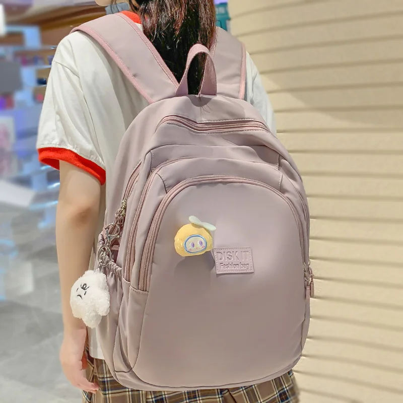 Fashion Women Cute Pink Leisure School Bag Cool Girl Laptop Student Backpack Ladies Travel College Packet Trendy Female Book Bag