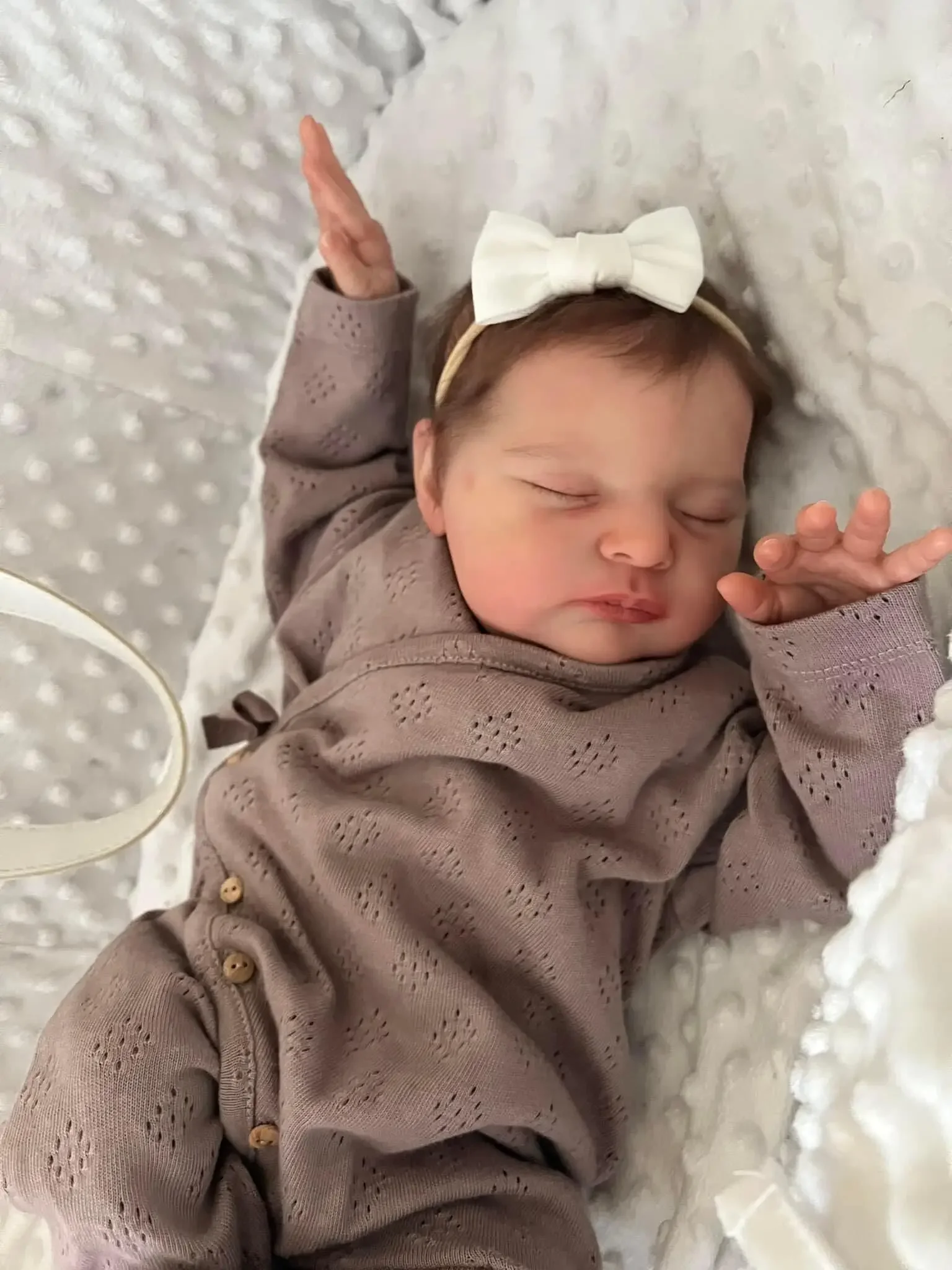 

NPK19inch Newborn Baby Size Already Finished Reborn Baby Doll Laura 3D Skin Hand Detailed Painted Skin Visible Veins