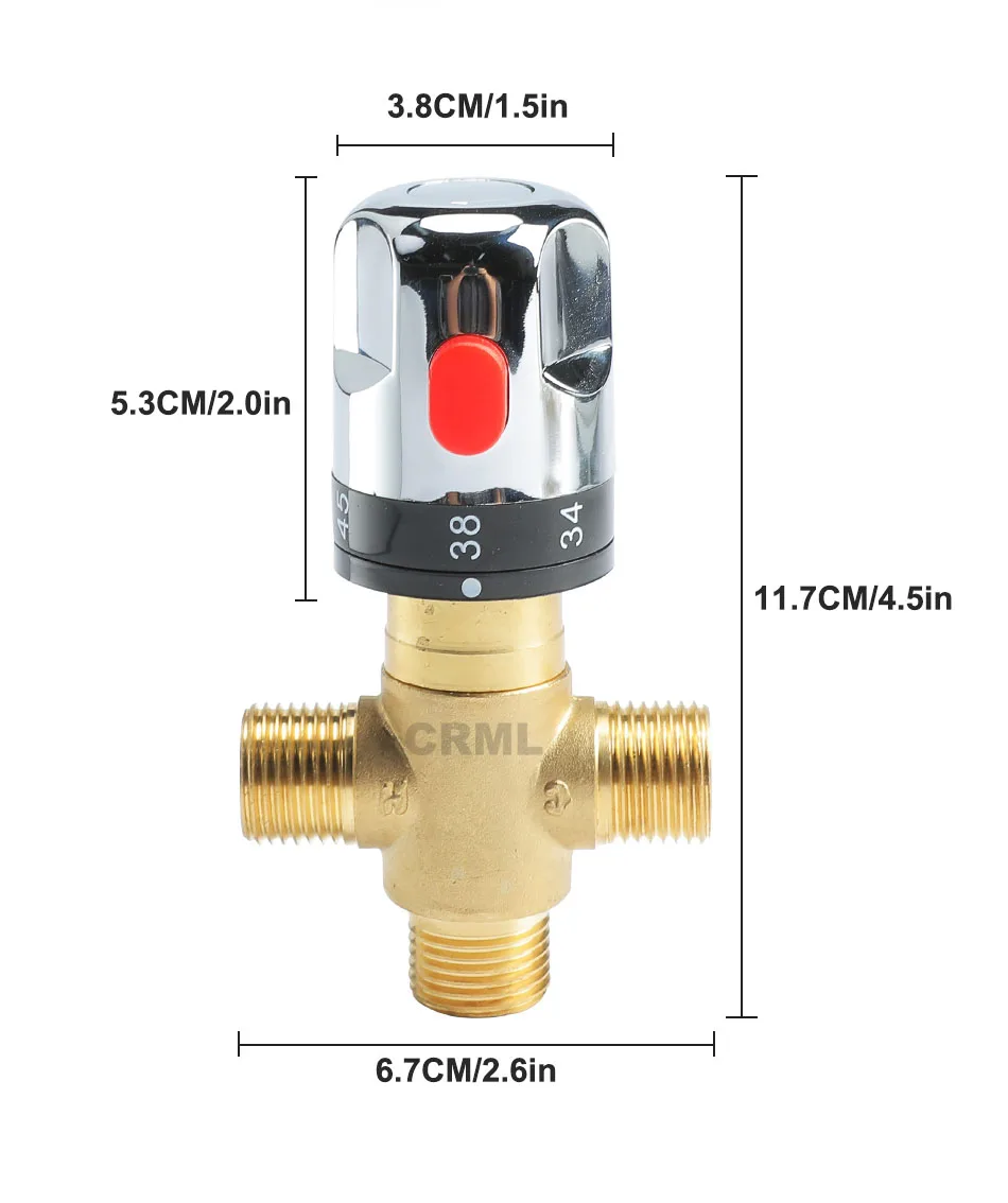 bronze válvula de mistura termostática torneira do banheiro misturador temperatura controle válvula termostática melhoria da casa chapeamento prata