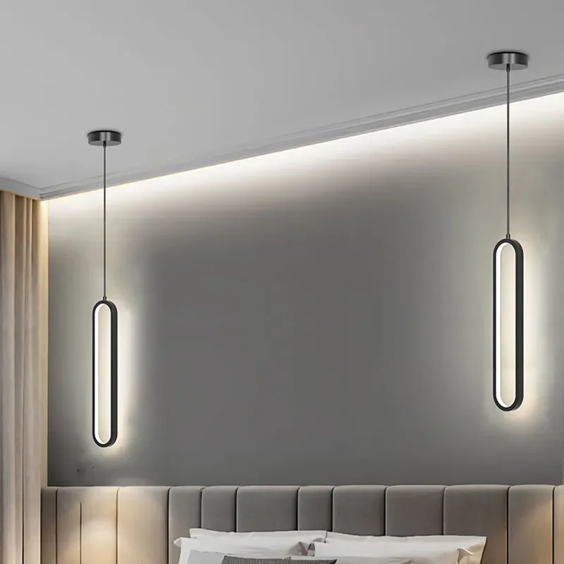 Modern Minimalist LED Pendant Light Lustre Chandelier For Bedroom Restaurant Living Room Gold Hanging Lamps Interior Home Decor 2