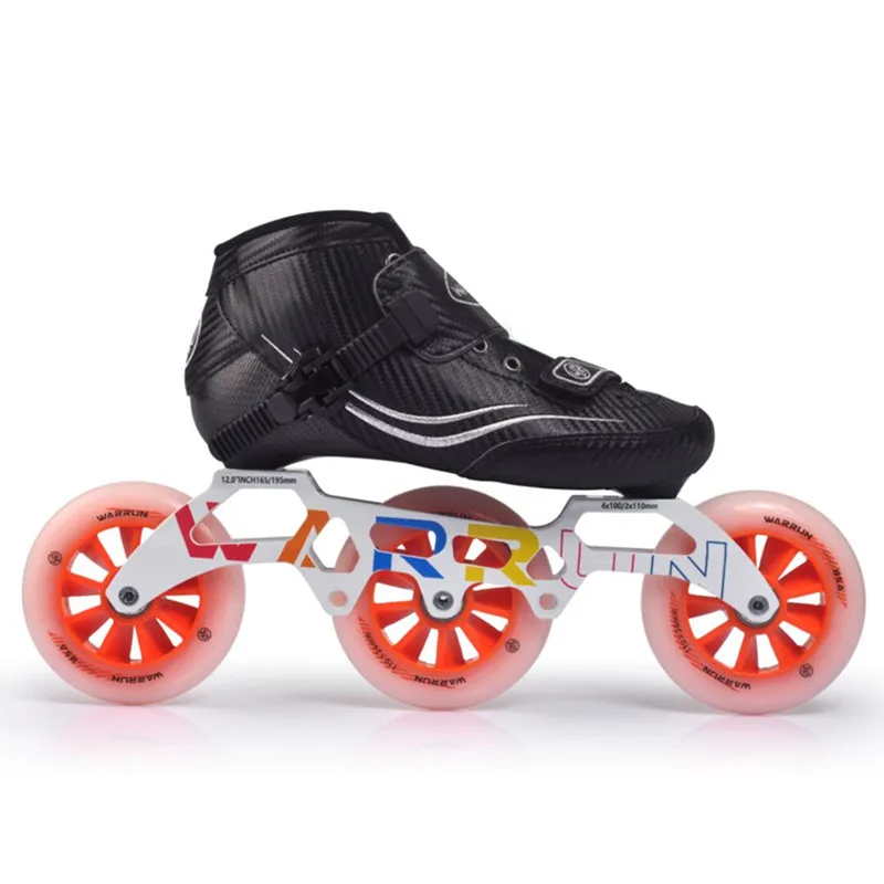4X90mm Children Kids inline speed skates patines sneaker 3 4 wheels boy girl outdoor sports carbon fiber roller skating shoes kids roller shoes