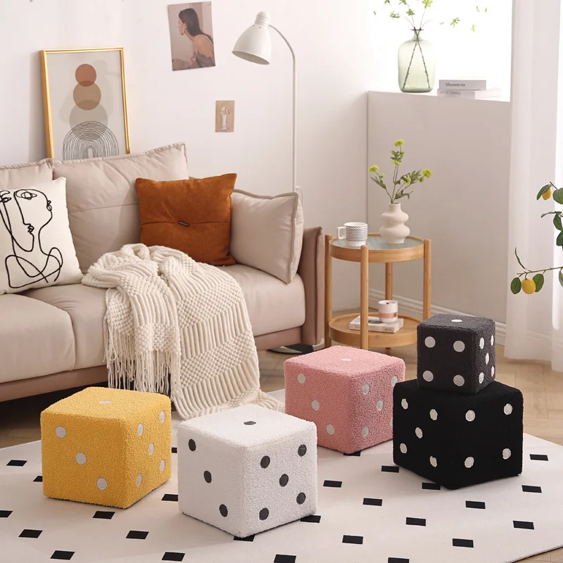 

Household Multi-purpose Creativity Foot Stool Dice Stool Waterproof Children's and Adult Chairs Indoor Sofa Shoe Bench