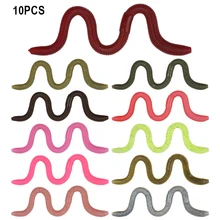 

10PCS Fishing Lure Fishbait Bending Earthworm Soft Bait for Reverse Fishing Rig, Lead-Free Fishing Rig Artificial Bait Accessory