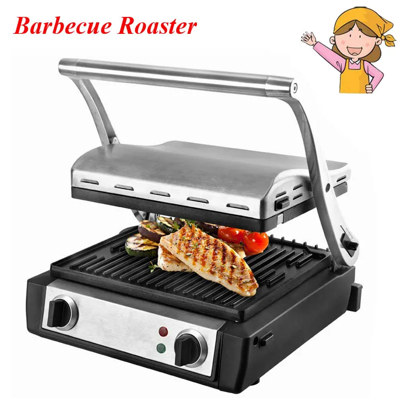 Steak Frying Machine Barbecue Roaster Beef Sandwich Roasting Machine Household Breakfast Panini Steak Commercial Oven