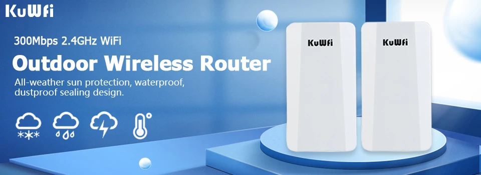 KuWFi 300Mbps Wireless Bridge Router Outdoor 2.4G 1KM Wireless Repeater/Wifi Signal Amplifier Wifi Extender For Camera 32users