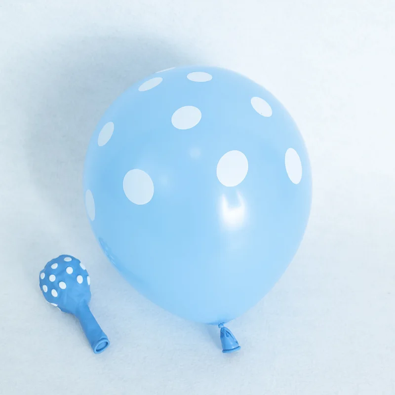 10 Stück 12-Zoll runde Macaron-Punkt-Latexballons in Rosa und Blau für Hochzeiten und Babypartys – Detail 10