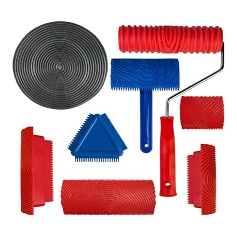 

Wood Grain Tool Set, Printed Art Wood Grain Tools Texture Roller Texture Tools For Interior Wall DIY Design Decoration