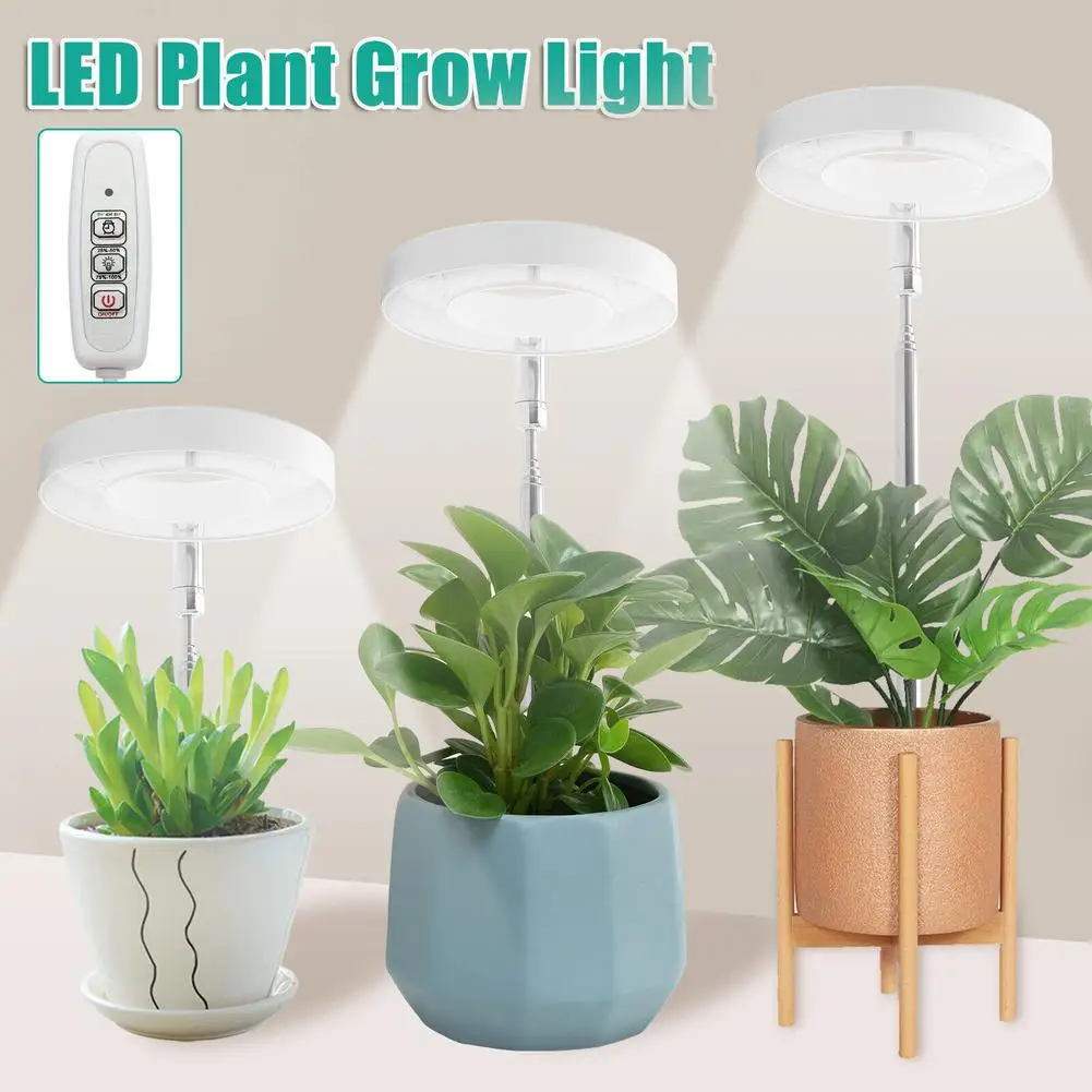 

6W 380-800nm Full Spectrum LED Grow Light Plant Growing Lamp With 3 Timer 4 Level Dimming For Indoor Plants