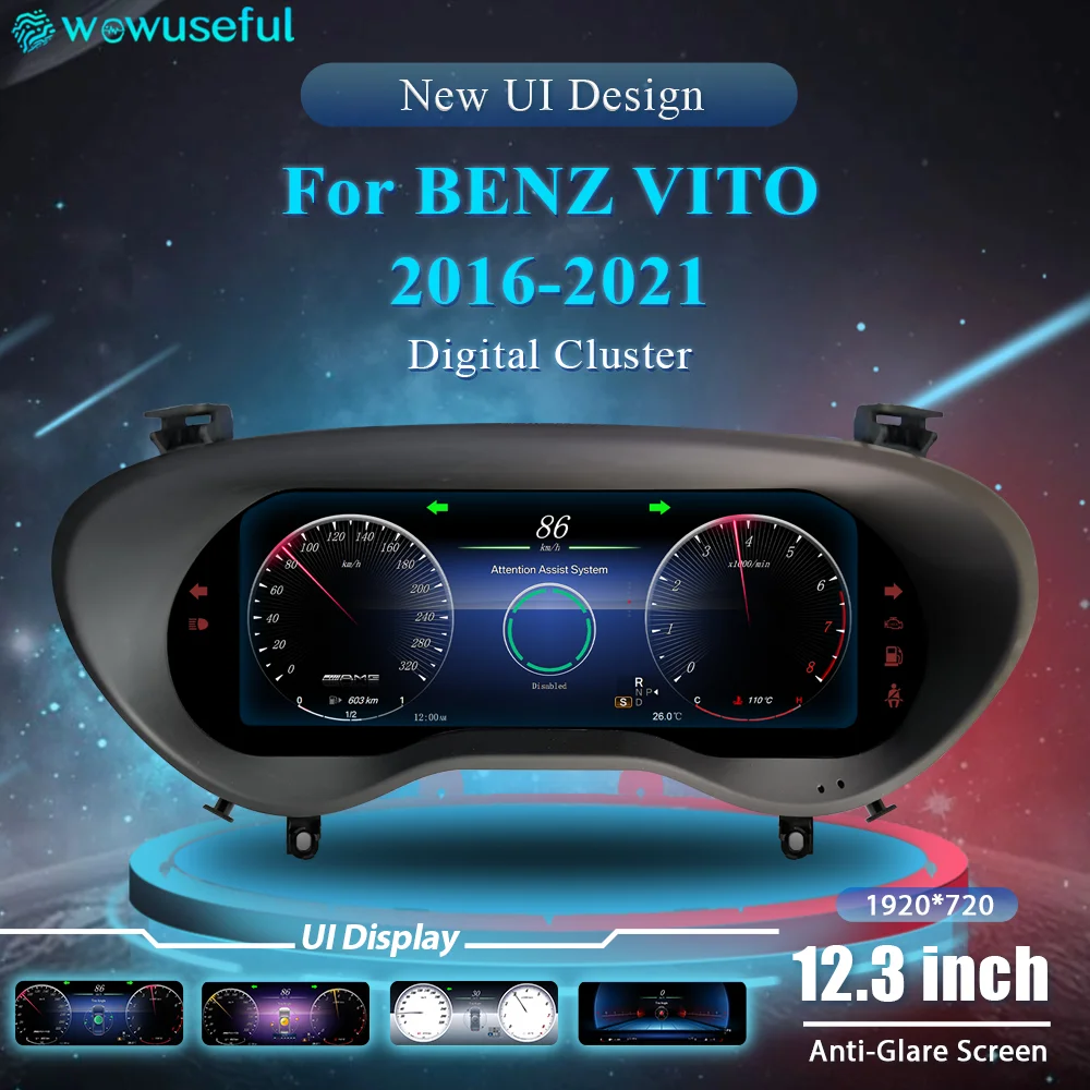 Panel de Instrumentos Digital LCD de 12.3'' para Mercedes Benz Vito W447 Años 2016-2021, Tablero de Instrumentos, Cabina 1