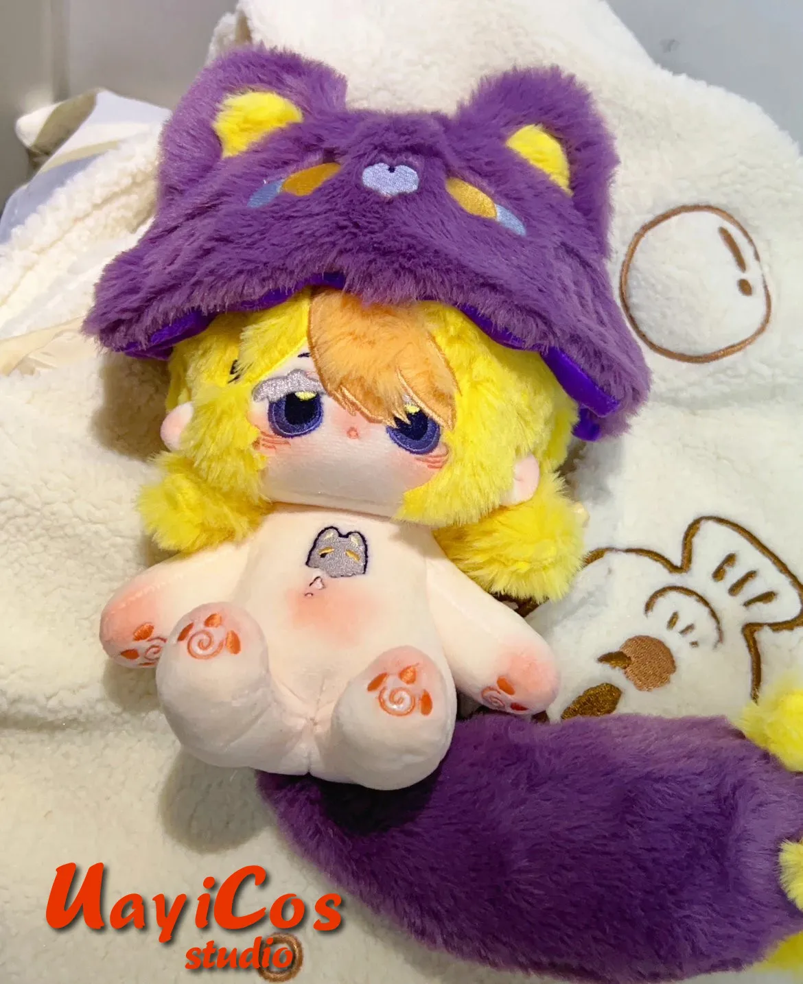 

Demon Cute Duck Hat Purple Sweet Potato Cream Princess Animal 20CM Plush Plushie Cotton Doll Clothes Anime Figure Toy For Kids