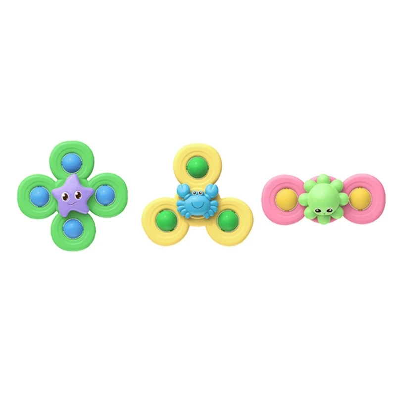 

Flexible Rotary-Sucker Bath Toy Education Bathtub Toy Toddler Teether 3pcs