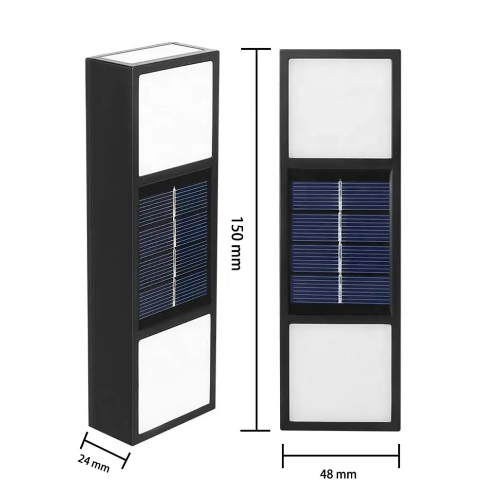 2pcs Solar Wall Lamp Ip65 Waterproof Up Down Garden Lights Outdoor Sunlight Lamp Decoration Light