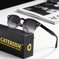 Lunettes de soleil rondes rétro CATERSIDE pour hommes, style punk, avec branches en acétate de propylène, lunettes de luxe pour femmes, sport, loisirs, fête, protection UV400 2