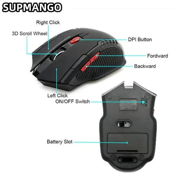 113 Battery Version Mini2.4 GHz Wireless Optical Mouse Portable Mouse Wireless USB Mouse Notebook Computer 4