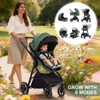 Poussette bébé luxueuse 3 en 1, portable, pliable, légère, pour nouveau-nés, convertible pour les voyages 2