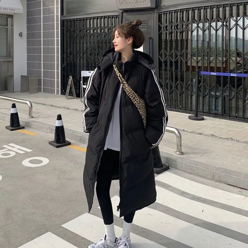 Women's Down Jacket Long Jackets for Women Feather Coats Korean Winter Down Coats Warm Stripe Woman Coat Casual Puffer Jacket
