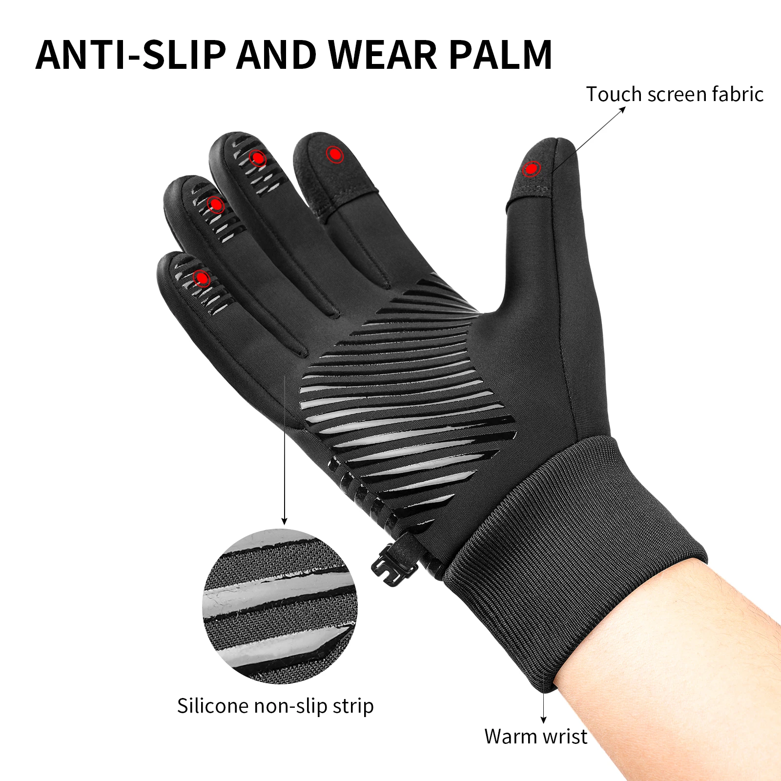 Outdoor Sport Cycling Gloves Winter Warm Men's Gloves Women Touchscreen Fishing Splash-proof Skiing Snowboard Nonslip Gloves