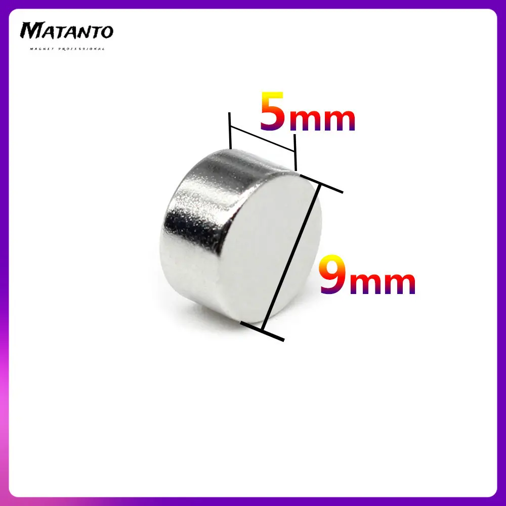 

10~200PCS 9*5 mm Round powerful magnets Disc N35 9x5 mm neodymium magnet 9mm x 5mm Permanent NdFeB magnet strong 9x5mm
