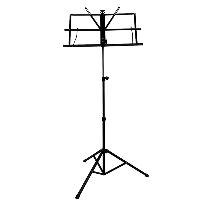 

Black Music Stand Metal Music Stand 2 In 1 Dual Use Folding Sheet Music Stand Desktop Book Stand Music Guitar Parts Accessorie