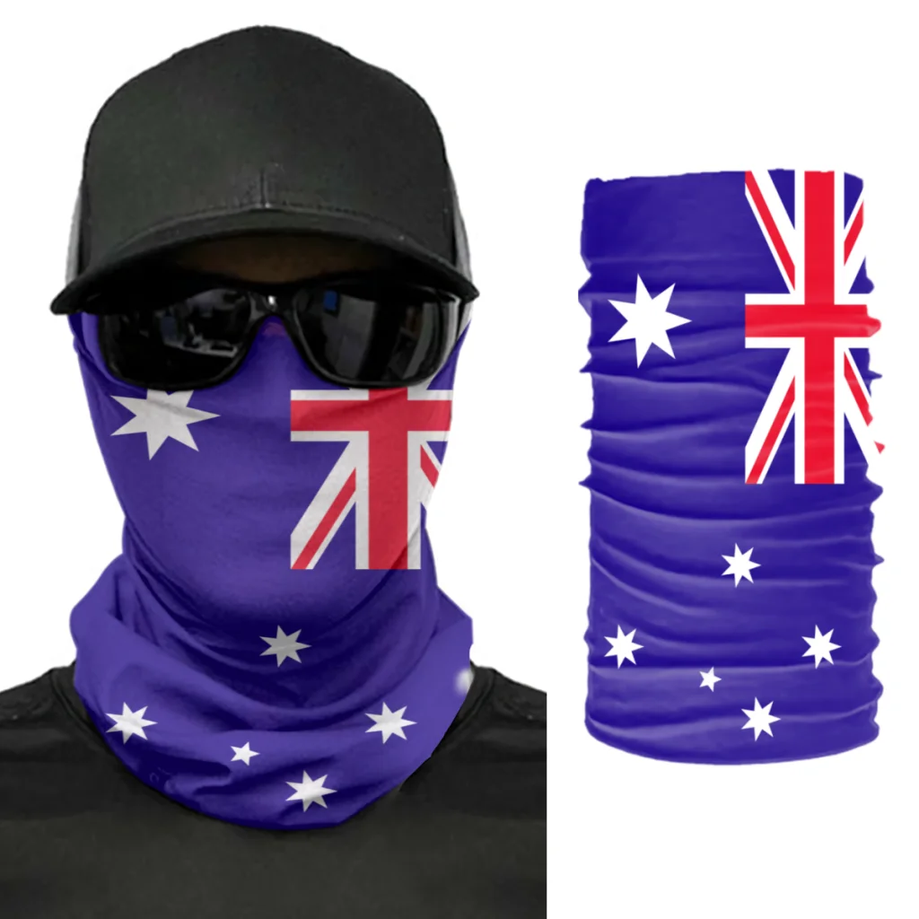 

2022 Australia Flag Scarf Neck Face Mask Unisex Fashion Neck Warmer Seamless Bandana Headwear Cycling Hiking