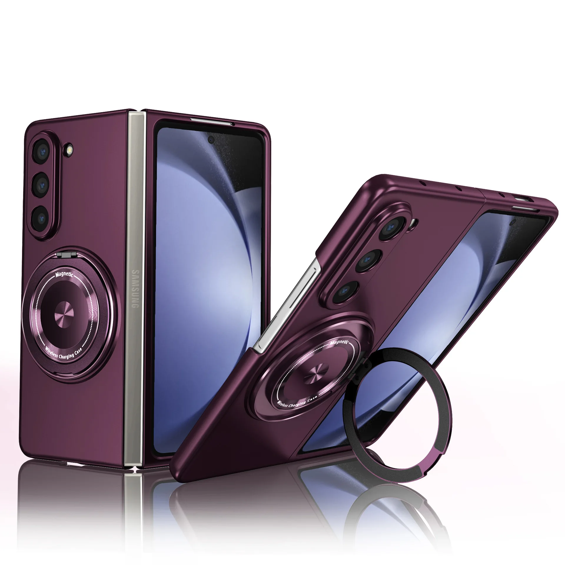Magnetic Wireless Charging Case with 360° Rotating Stand Holder - Protective Cover