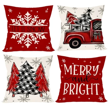 4pc Christmas Pillow Cover Set 1